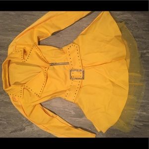Kelle Custom Stoned Yellow Jacket Dance Costume